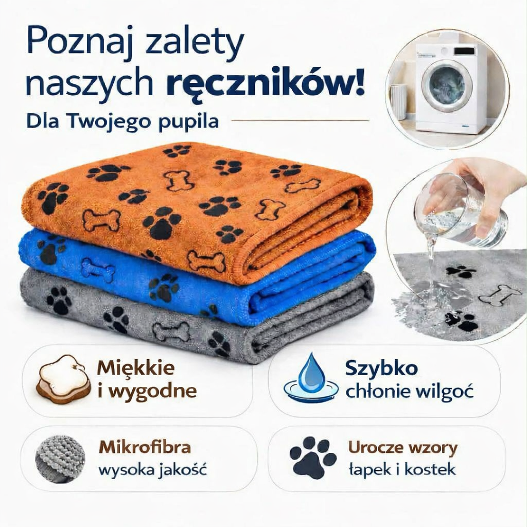 Superchłonny ręcznik FluffyPaws